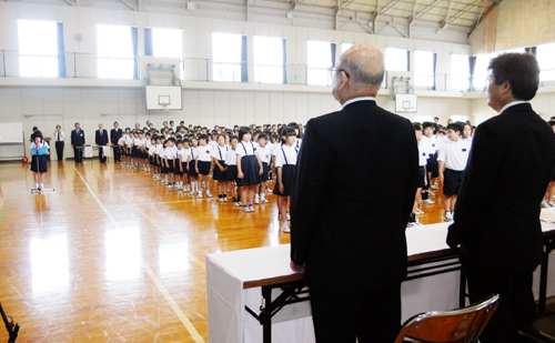 児童代表よりお礼の言葉を頂く(波止浜小学校)