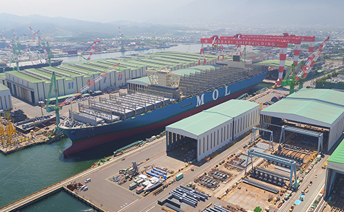 西条工場での進水式の様子